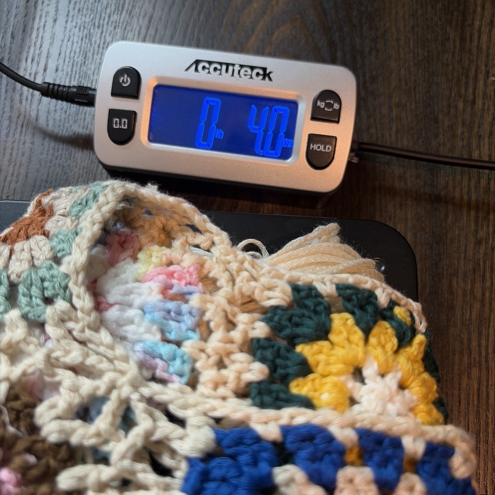 Y2K Crochet Granny Square‎ Fringe Crop Top Boho Festival Hippie Knit Vest Small - Picture 8 of 8